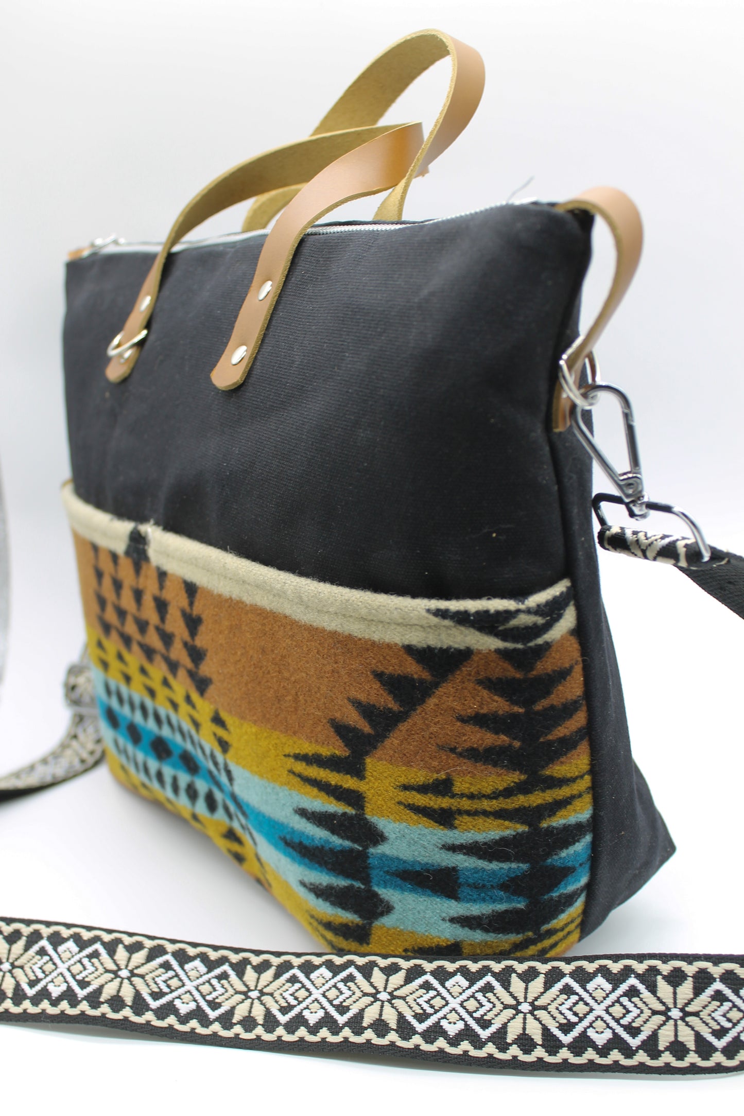 wool and canvas purse