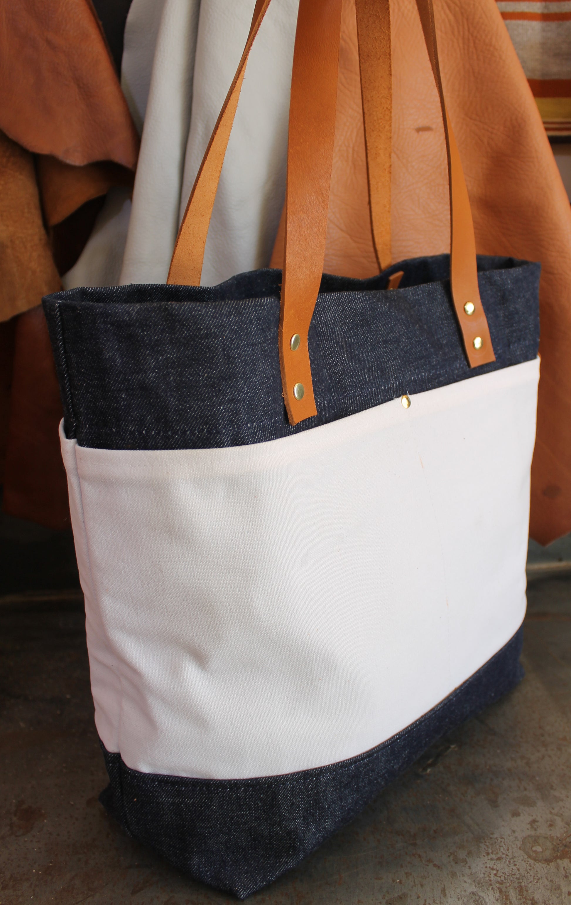denim market tote