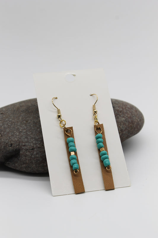 rustic leather earrings